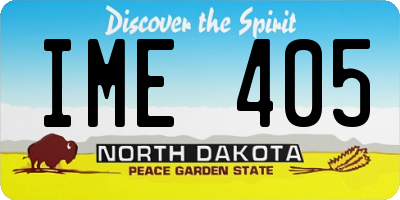 ND license plate IME405