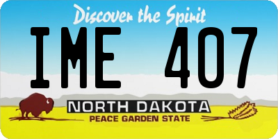 ND license plate IME407