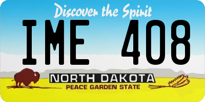 ND license plate IME408