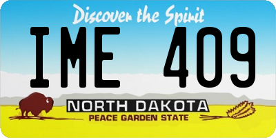 ND license plate IME409