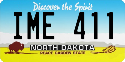 ND license plate IME411