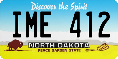 ND license plate IME412