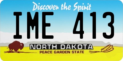 ND license plate IME413