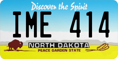ND license plate IME414