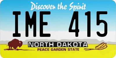 ND license plate IME415