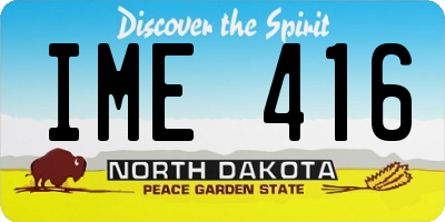 ND license plate IME416