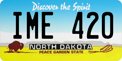 ND license plate IME420