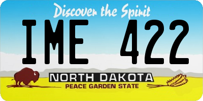 ND license plate IME422
