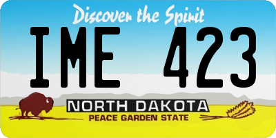 ND license plate IME423