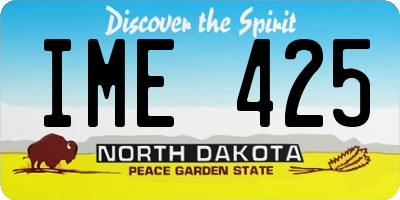 ND license plate IME425