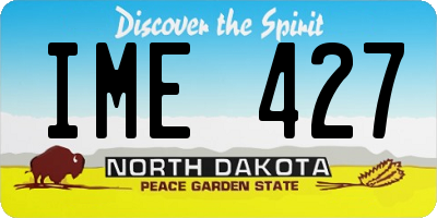 ND license plate IME427