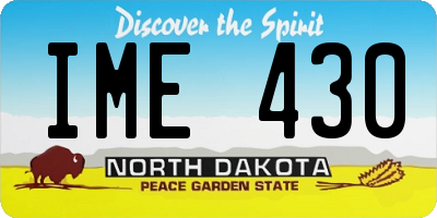 ND license plate IME430