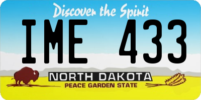 ND license plate IME433