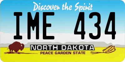 ND license plate IME434