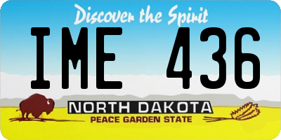 ND license plate IME436
