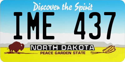 ND license plate IME437