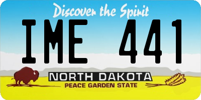 ND license plate IME441