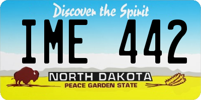 ND license plate IME442