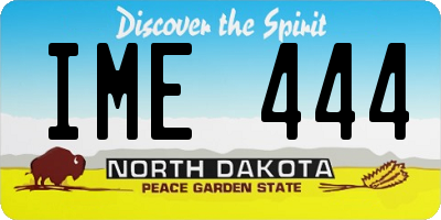 ND license plate IME444