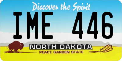 ND license plate IME446