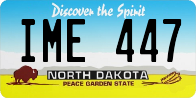 ND license plate IME447