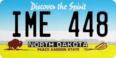 ND license plate IME448