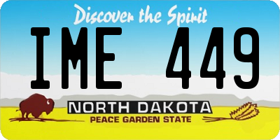 ND license plate IME449