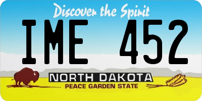 ND license plate IME452