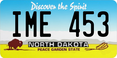 ND license plate IME453