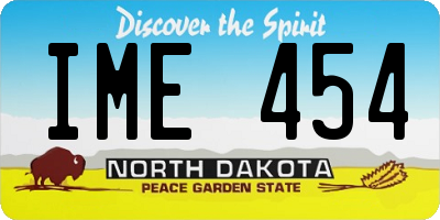 ND license plate IME454