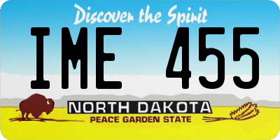 ND license plate IME455