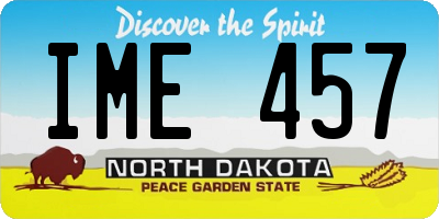 ND license plate IME457