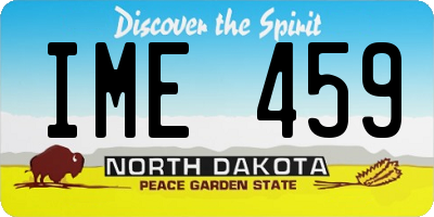ND license plate IME459