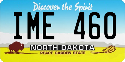 ND license plate IME460