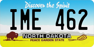 ND license plate IME462