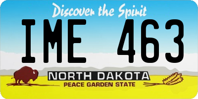 ND license plate IME463