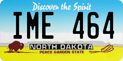 ND license plate IME464