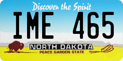 ND license plate IME465