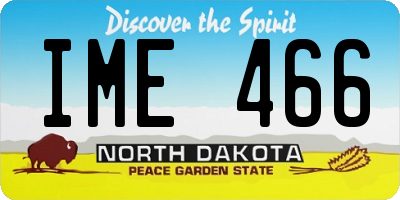 ND license plate IME466
