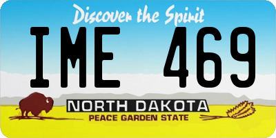 ND license plate IME469