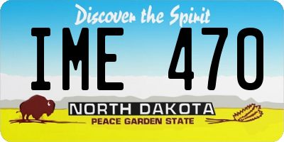 ND license plate IME470