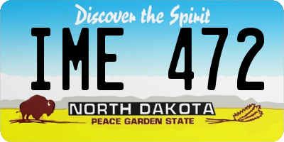 ND license plate IME472