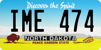 ND license plate IME474