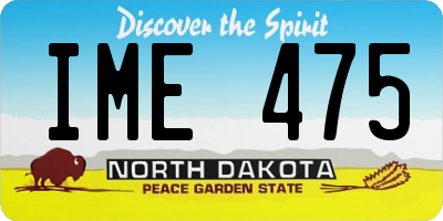 ND license plate IME475