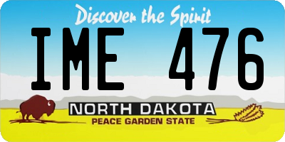 ND license plate IME476