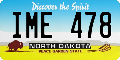 ND license plate IME478