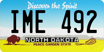ND license plate IME492