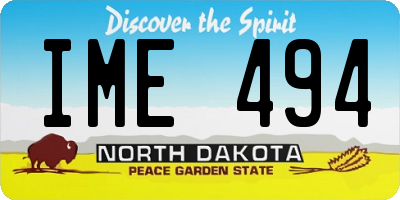 ND license plate IME494
