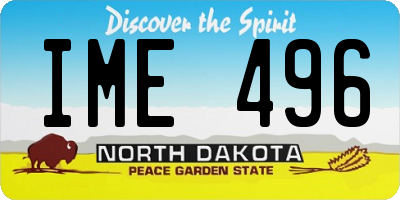 ND license plate IME496