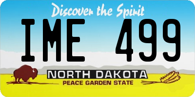 ND license plate IME499